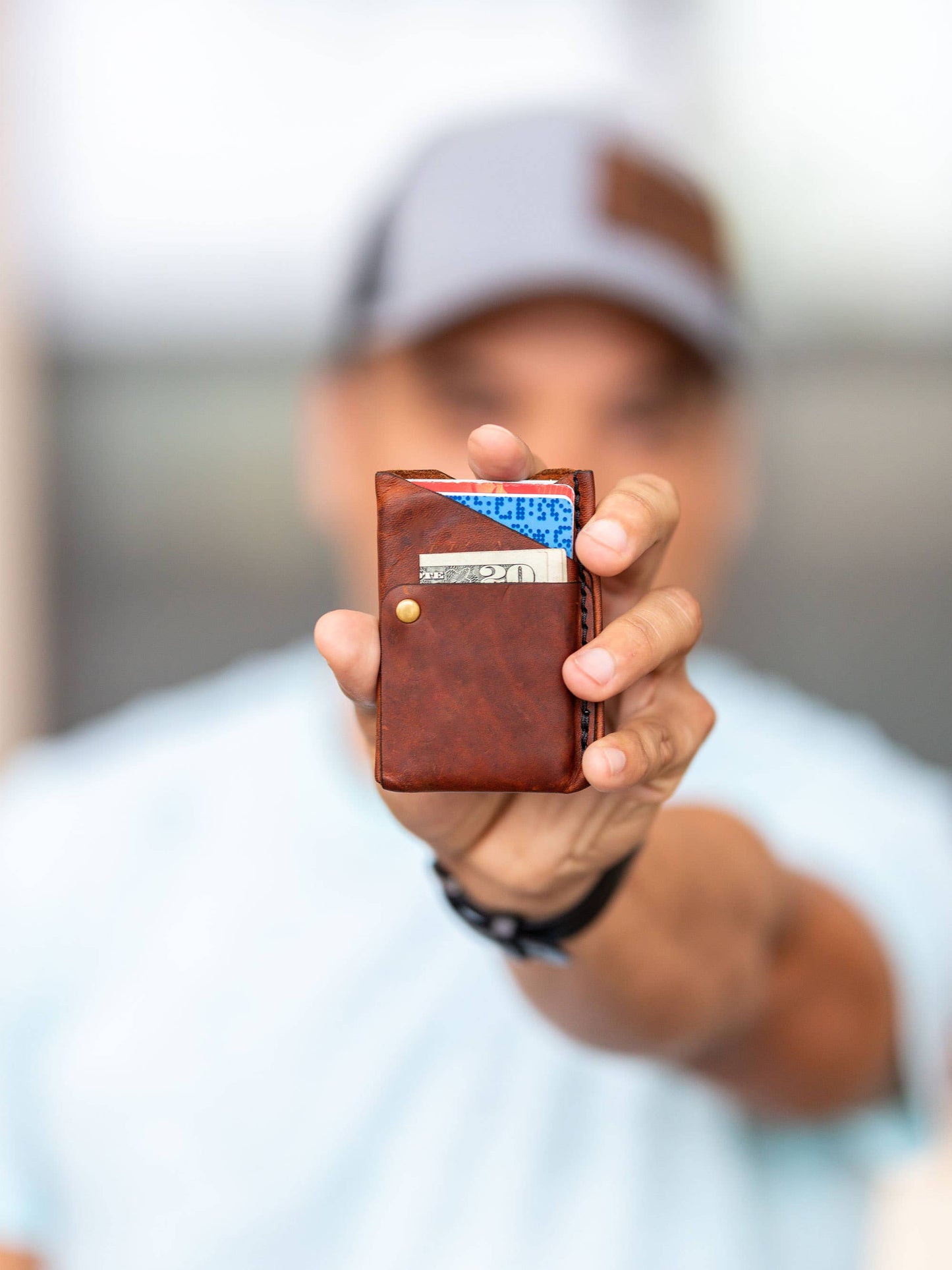 Espacio Handmade - Big Spender Leather Wallet – Pecan – Slim Card Holder